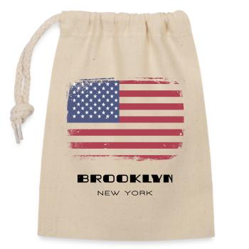 Brooklyn, New York, USA - Verschließbarer Geschenkbeutel aus Baumwolle (14x20cm) - Natur - Vorne