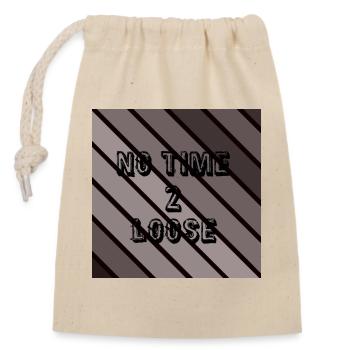 No time to waste - Closable cotton gift bag (14x20cm) - nature - Front