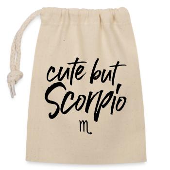 Astro Cute but Scorpio - Verschließbarer Geschenkbeutel aus Baumwolle (14x20cm) - Natur - Vorne