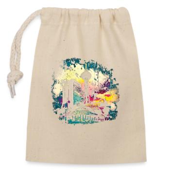 Berlin Paint Splash Skyline - Closable cotton gift bag (14x20cm) - nature - Front