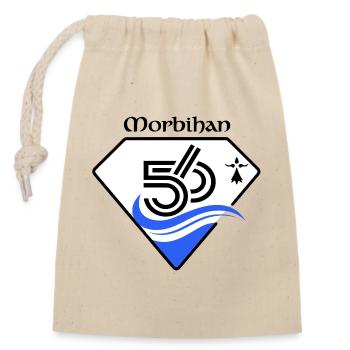 Morbihan - Closable cotton gift bag (14x20cm) - nature - Front