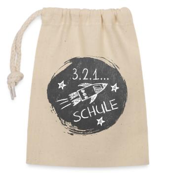 Retour à l’école - École 3-2-1 | Optique Rocket Blackboard - Sac cadeau en coton avec cordon (14 x 20 cm) - nature - Devant