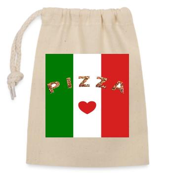 I love pizza - Closable cotton gift bag (14x20cm) - nature - Front