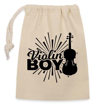 Drôle de violoniste - Sac cadeau en coton avec cordon (14 x 20 cm) - nature - Devant