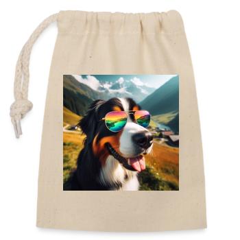 Berner Sennenhund - Verschließbarer Geschenkbeutel aus Baumwolle (14x20cm) - Natur - Vorne