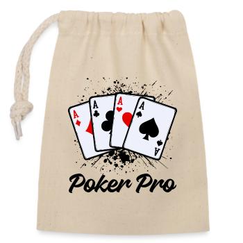 Poker Statement Zocken Profispieler Glücksspiel - Verschließbarer Geschenkbeutel aus Baumwolle (14x20cm) - Natur - Vorne