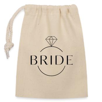 Team Bride Diamond Ring Personalizable - Closable cotton gift bag (14x20cm) - nature - Front