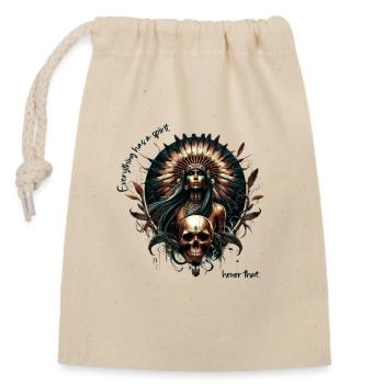 Sagesse amérindienne - Sac cadeau en coton avec cordon (14 x 20 cm) - nature - Devant