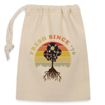 Fresh sinde 1976 - Closable cotton gift bag (14x20cm) - nature - Front