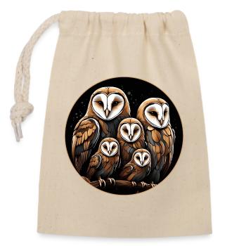 Barn Owl Barn Owl Family Owl Graphic - Closable cotton gift bag (14x20cm) - nature - Front