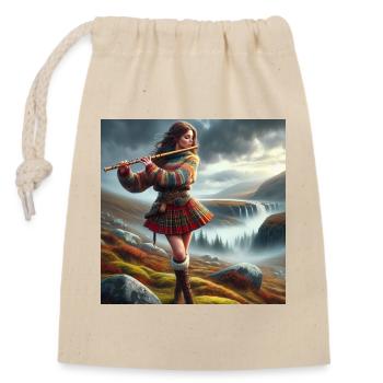 Musicienne celtique - Sac cadeau en coton avec cordon (14 x 20 cm) - nature - Devant
