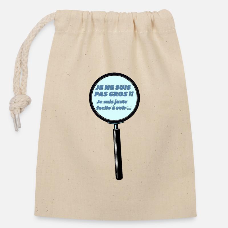 I'm not fat - Closable cotton gift bag (14x20cm) - nature
