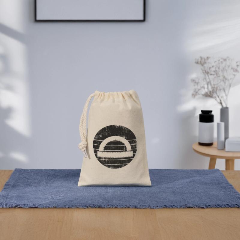 Protractor Ruler Closable cotton gift bag (14x20cm)