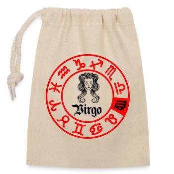 Twelve signs zodiac sign Virgo Virgo - Closable cotton gift bag (14x20cm) - nature - Front
