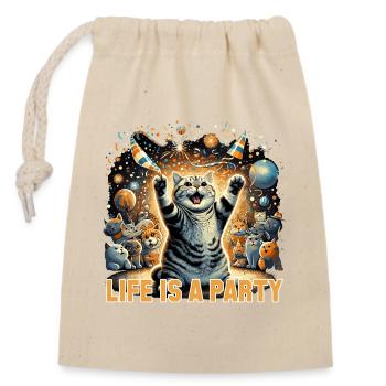 Britisch Kurzhaar Katze BKH Party Geschenk - Verschließbarer Geschenkbeutel aus Baumwolle (14x20cm) - Natur - Vorne
