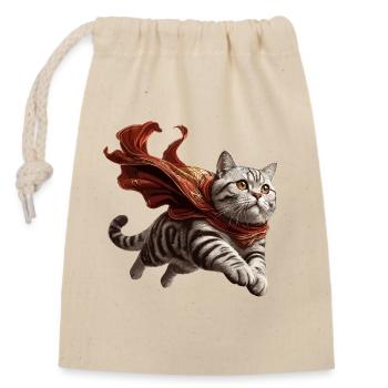 Super Katze Britisch Kurzhaar BKH getigert - Verschließbarer Geschenkbeutel aus Baumwolle (14x20cm) - Natur - Vorne