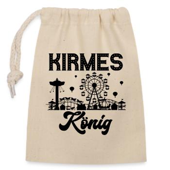 Kirmes König Jahrmarkt Rummel Volksfest - Verschließbarer Geschenkbeutel aus Baumwolle (14x20cm) - Natur - Vorne
