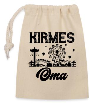 Kirmes Oma Jahrmarkt Rummel Volksfest - Verschließbarer Geschenkbeutel aus Baumwolle (14x20cm) - Natur - Vorne