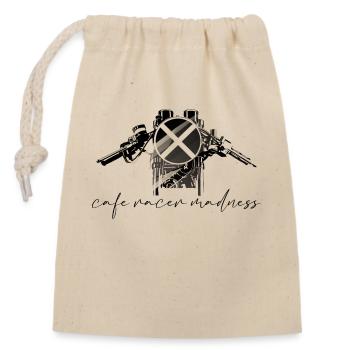 Cafe racer - Closable cotton gift bag (14x20cm) - nature - Front