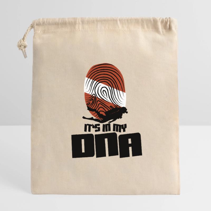 C’est dans mon ADN Sac cadeau en coton avec cordon (14 x 20 cm)