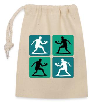 Design de tennis de table - Sac cadeau en coton avec cordon (14 x 20 cm) - nature - Devant