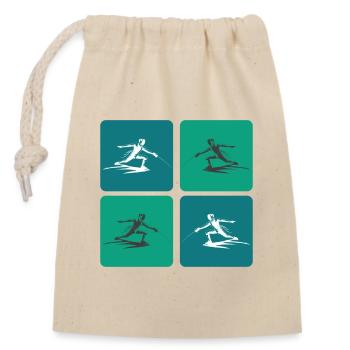 Fencing - Closable cotton gift bag (14x20cm) - nature - Front
