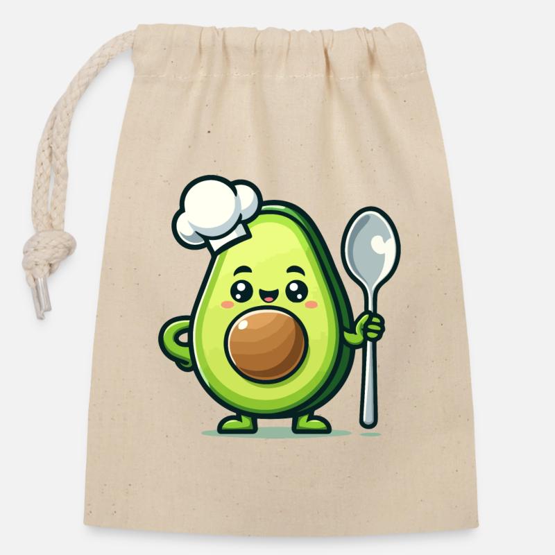Chefkoch Avocuddle: Das Genie der Gourmet-Guacamole - Verschließbarer Geschenkbeutel aus Baumwolle (14x20cm) - Natur