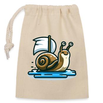 Sailing Snail: The Nautical Navigator - Closable cotton gift bag (14x20cm) - nature - Front