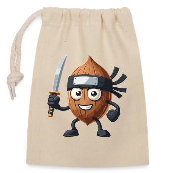 Almond Assassin : La collation furtive - Sac cadeau en coton avec cordon (14 x 20 cm) - nature - Devant