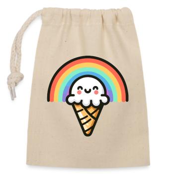 Rainbow Scoop: The Sweetest Arc - Closable cotton gift bag (14x20cm) - nature - Front