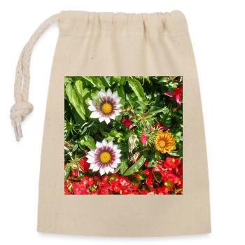 Mittagsblume – Sonnenkuss auf Lebensfreude - Verschließbarer Geschenkbeutel aus Baumwolle (14x20cm) - Natur - Vorne