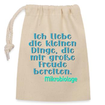 Beruf Mikrobiologe BIOLOGIE - Verschließbarer Geschenkbeutel aus Baumwolle (14x20cm) - Natur - Vorne