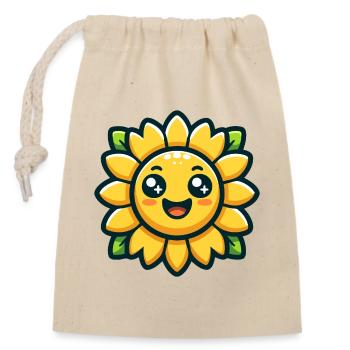 Sunny Blossom: The Radiant Sunflower - Closable cotton gift bag (14x20cm) - nature - Front