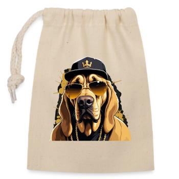 Bloodhound Gangsta Gangster Dog Gift - Closable cotton gift bag (14x20cm) - nature - Front
