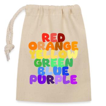 Série Rainbow Color Words - Sac cadeau en coton avec cordon (14 x 20 cm) - nature - Devant