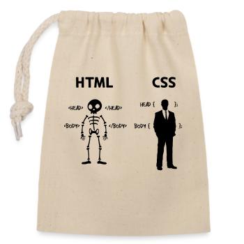 Developer Programmierer Coden Css Skripting Code - Verschließbarer Geschenkbeutel aus Baumwolle (14x20cm) - Natur - Vorne