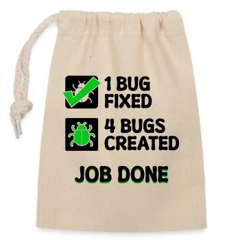 Programmierer Developer Bugfixing Bugs Skripting - Verschließbarer Geschenkbeutel aus Baumwolle (14x20cm) - Natur - Vorne