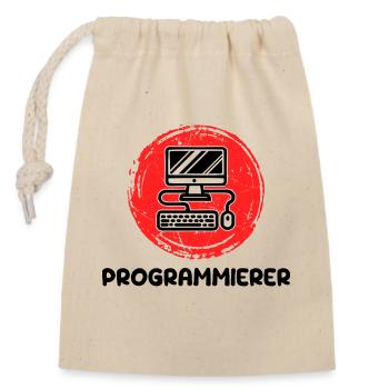 Développeur, Programmeur, Coden, Informatique - Sac cadeau en coton avec cordon (14 x 20 cm) - nature - Devant