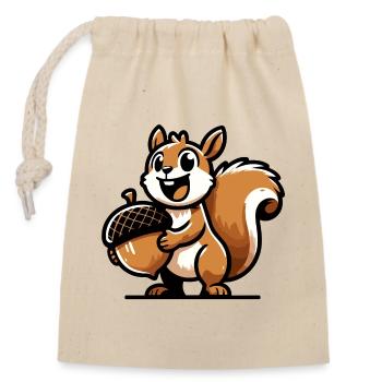Acorn Ace: The Nutty Navigator - Closable cotton gift bag (14x20cm) - nature - Front