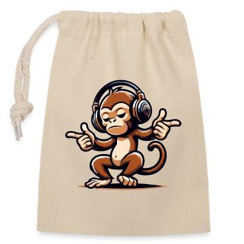 The Mix Master Monkey - Closable cotton gift bag (14x20cm) - nature - Front