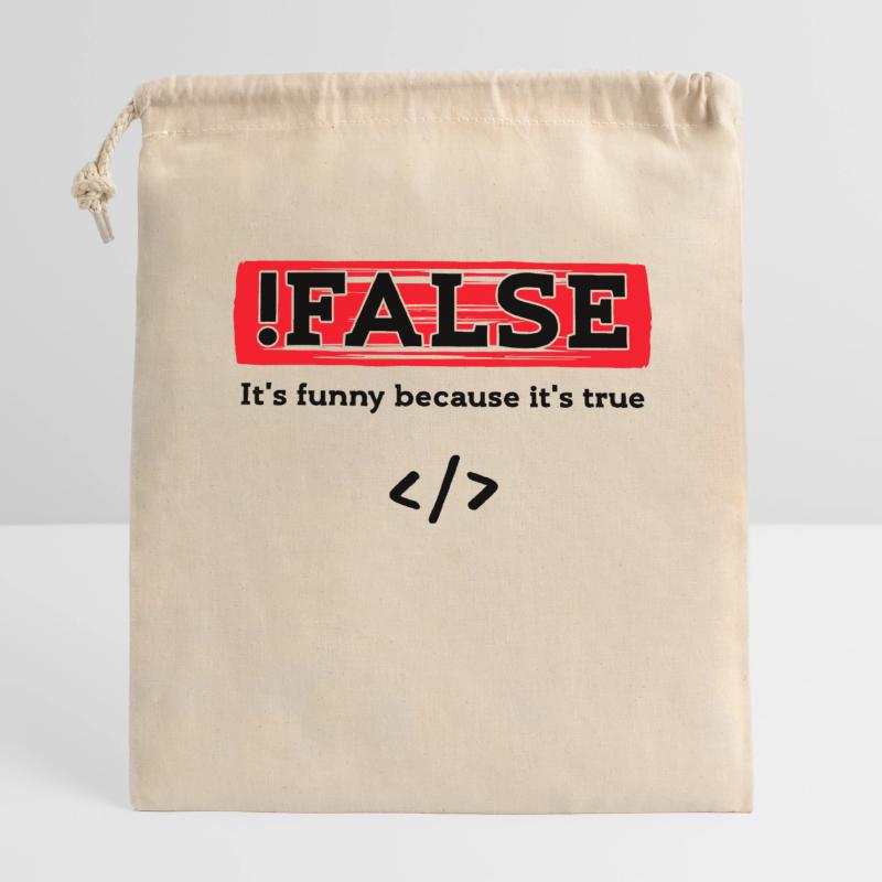 Code Debug Programmer Developer Funny Sayings Closable cotton gift bag (14x20cm)