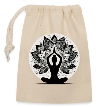 Yoga - Verschließbarer Geschenkbeutel aus Baumwolle (14x20cm) - Natur - Vorne