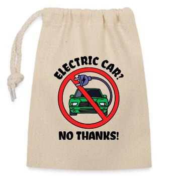 E-auto Tanken Auto Statement Benzin Energie - Verschließbarer Geschenkbeutel aus Baumwolle (14x20cm) - Natur - Vorne