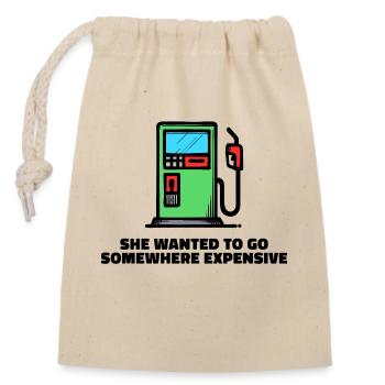 Tankstelle Tanken Statement Zapfsäule Energie - Verschließbarer Geschenkbeutel aus Baumwolle (14x20cm) - Natur - Vorne