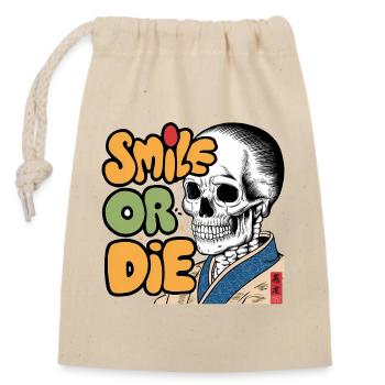 Skeletor avec un message optimiste - Sac cadeau en coton avec cordon (14 x 20 cm) - nature - Devant