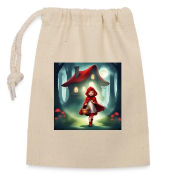 Little Red Riding Hood, a wonderful tale - Closable cotton gift bag (14x20cm) - nature - Front