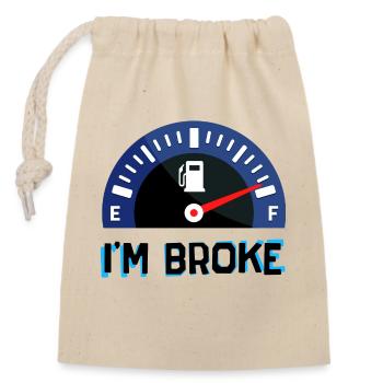 Refueling Gas Station Gasoline Pump Statement - Closable cotton gift bag (14x20cm) - nature - Front