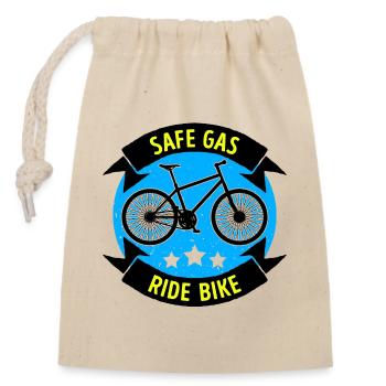 Energy Storage Refueling Bicycle Electrical Energy - Closable cotton gift bag (14x20cm) - nature - Front