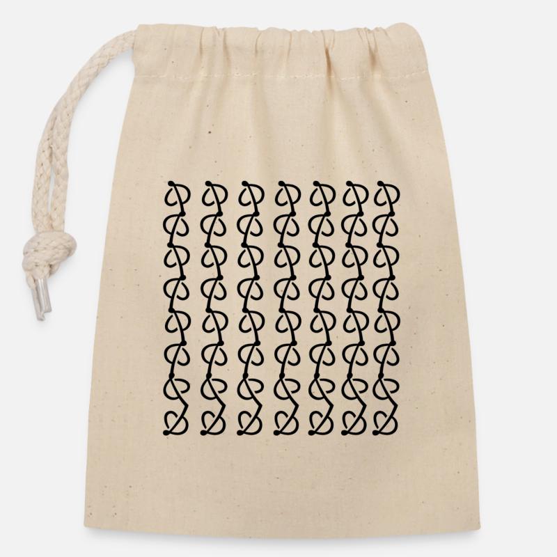 Conception unique des feuilles - Sac cadeau en coton avec cordon (14 x 20 cm) - nature