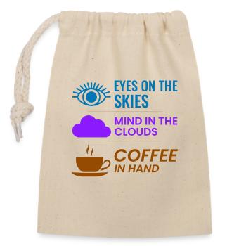 Contrôleur de la circulation aérienne Café ATC Aviation Humour - Sac cadeau en coton avec cordon (14 x 20 cm) - nature - Devant